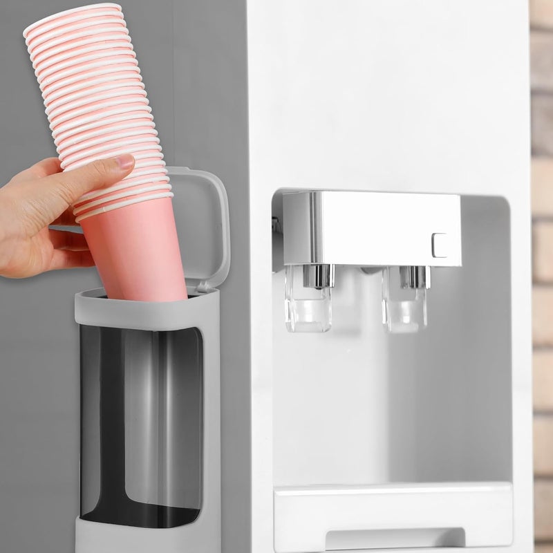Molain Cup Dispenser Wall Mounted, Bathroom Cup Holder for 3oz-5oz Disposable Paper and Plastic Cups, Water Cooler Cups Dispenser with Adhesive Plate, Ideal for Home, Office, Gym, and More(Black) - Image 2